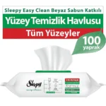 Sleepy Easy Clean Beyaz Sabun Katkılı Yüzey Temizlik Havlusu 100 Yaprak - Görsel 3