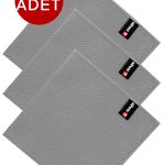 Mikrofiber 3lü Baklava Desen 50x70cm Kalın Dokulu Cam Bezi 3'LÜ GRİ
