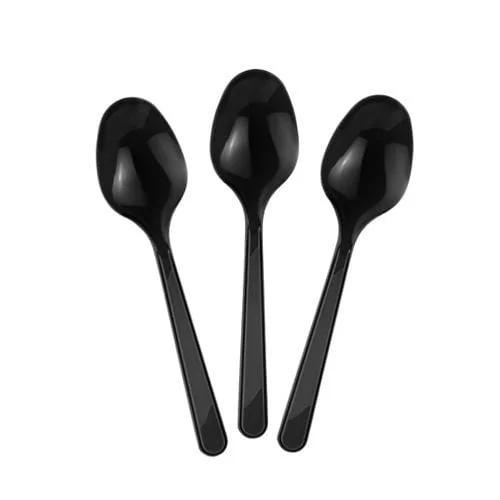 Ht Plastik Siyah Lüx Yemek Kaşığı 100'lü