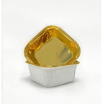 Dolphin Muffin Kek Kapsülü Kare Beyaz-Altın 25li