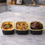 Dolphin Muffin Kare Siyah-Altın Kek Kapsülü 25 Adet