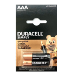 Duracell Simply AAA (İnce Kalem) Alkalin Pil 1.5V 2 Adet